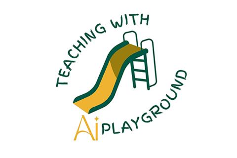 hero Teaching with AI Playground Program logo with program name and cartoon illustration of a playground slide.